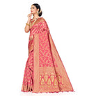 Women's Banarasi Silk Saree (Peach, 5 - 6mtrs) - ElegantAlpha