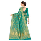 Women's Banarasi silk Saree with Blouse (Green, 5 - 6mtr) - ElegantAlpha