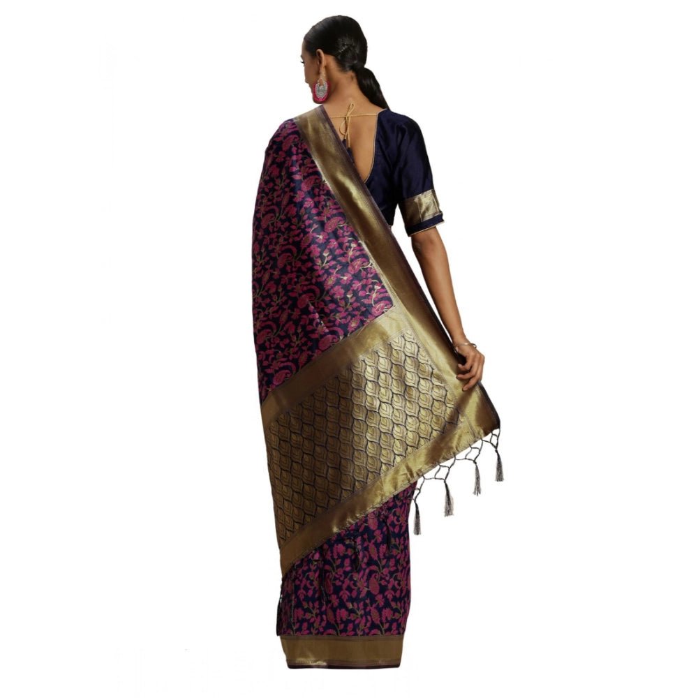 Women's Banarasi silk Saree with Blouse (Multi, 5 - 6mtr) - ElegantAlpha