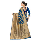 Women's Banarasi silk Saree with Blouse (Navy blue, 5 - 6mtr) - ElegantAlpha