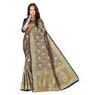 Women's Banarasi silk Saree with Blouse (Navy blue, 5 - 6mtr) - ElegantAlpha