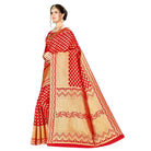 Women's Banarasi silk Saree with Blouse (Red, 5 - 6mtr) - ElegantAlpha