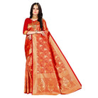 Women's Banarasi silk Saree with Blouse (Red, 5 - 6mtr) - ElegantAlpha