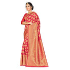 Women's Banarasi silk Saree with Blouse (Red, 5 - 6mtr) - ElegantAlpha