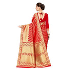 Women's Banarasi silk Saree with Blouse (Red, 5 - 6mtr) - ElegantAlpha