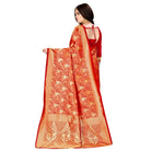 Women's Banarasi silk Saree with Blouse (Red, 5 - 6mtr) - ElegantAlpha