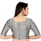 Women's Brocade, Inner - Cotton Full Stitched Padded Blouse (Light Gray ) - ElegantAlpha