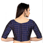 Women's Brocade, Inner - Cotton Full Stitched Padded Blouse (Navy Blue ) - ElegantAlpha