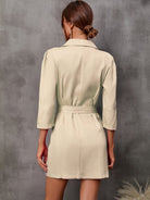 Women's Button Tie Suit Dress (with Belt) - ElegantAlpha®