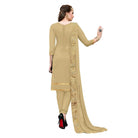 Women's Chanderi Cotton Unstitched Salwar - Suit Material With Dupatta (Beige, 2.20 Mtr) - ElegantAlpha