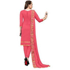 Women's Chanderi Cotton Unstitched Salwar - Suit Material With Dupatta (Light Red, 2.20 Mtr) - ElegantAlpha