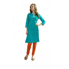 Women's Cotton Kurtis (Blue, L) - ElegantAlpha