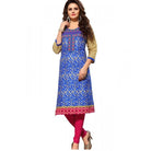 Women's Cotton Kurtis (Blue, Multi, XL) - ElegantAlpha