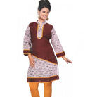 Women's Cotton Kurtis (Brown, Yellow, L) - ElegantAlpha