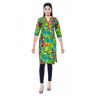 Women's Cotton Kurtis (Green, L) - ElegantAlpha