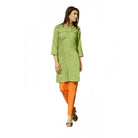 Women's Cotton Kurtis (Green, L) - ElegantAlpha