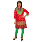 Women's Cotton Kurtis (Red, M) - ElegantAlpha