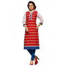 Women's Cotton Kurtis (Red, Multi, L) - ElegantAlpha