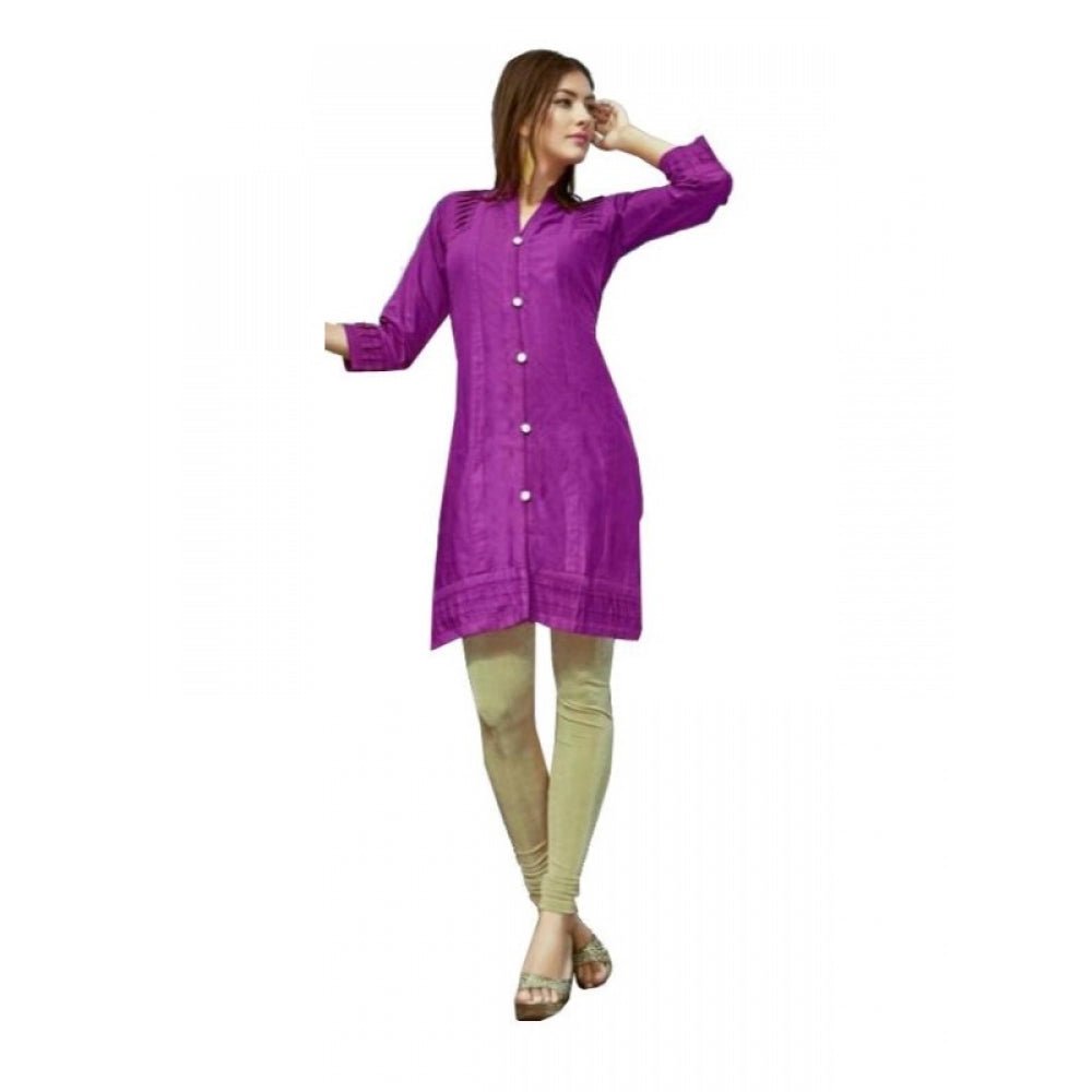 Women's Cotton Kurtis (Violet, L) - ElegantAlpha