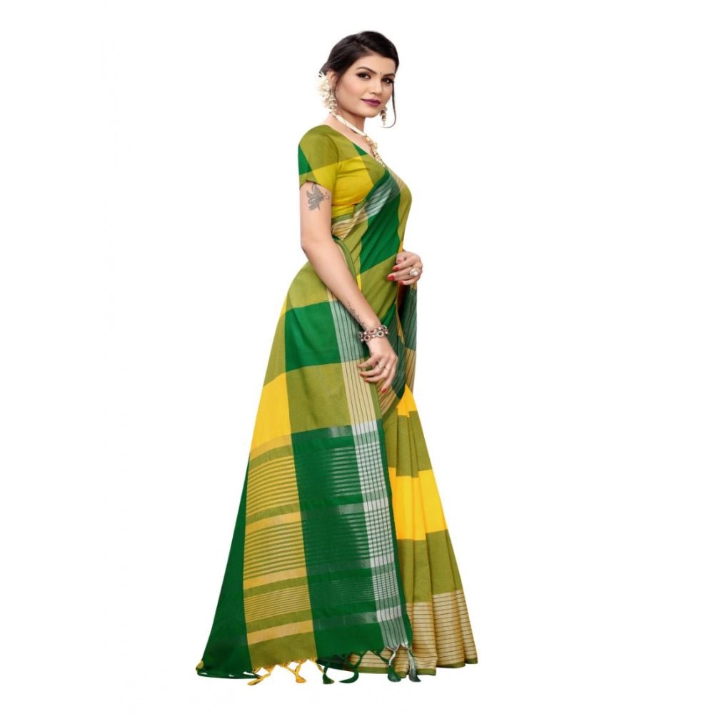 Women's Cotton Saree (Multi, 5 - 6 Mtrs) - ElegantAlpha