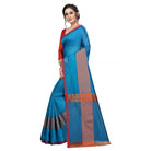 Women's Cotton Saree With Blouse (Sky Blue, 5 - 6 Mtrs) - ElegantAlpha