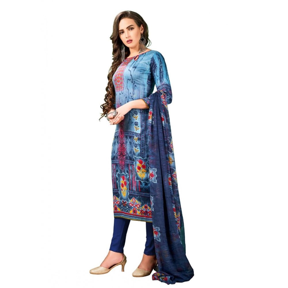 Women's Cotton Unstitched Salwar - Suit Material With Dupatta (Multi, 2 - 2.5mtrs) - ElegantAlpha