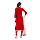 Women's Cotton Unstitched Salwar - Suit Material With Dupatta (Red, 2 - 2.5mtrs) - ElegantAlpha