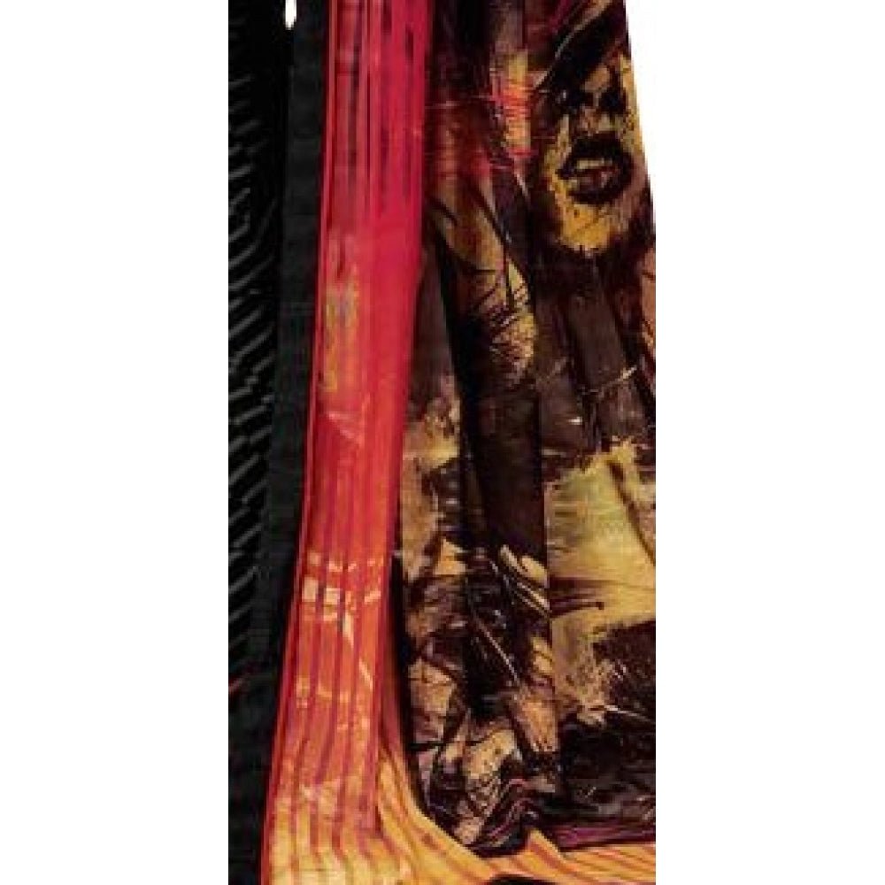 Womens Georgette Digital Printed Saree (Multi, 6.25 Mtr) - ElegantAlpha