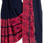 Womens Georgette Digital Printed Saree (Navy Blue, 6.25 Mtr) - ElegantAlpha