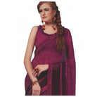 Womens Georgette Digital Printed Saree (Purple, 6.25 Mtr) - ElegantAlpha