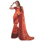 Womens Georgette Digital Printed Saree (Red, 6.25 Mtr) - ElegantAlpha