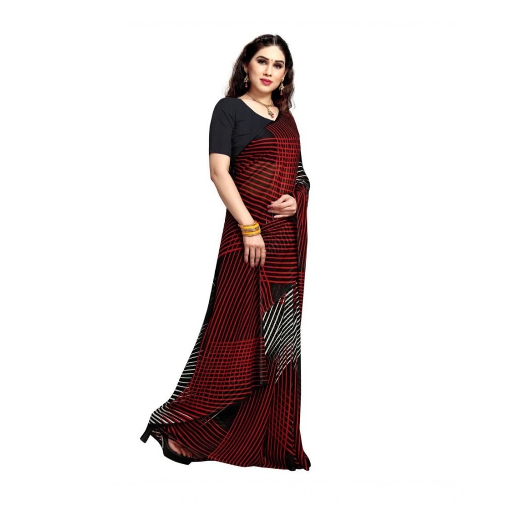 Women's Georgette Saree(Black,5 - 6 Mtrs) - ElegantAlpha