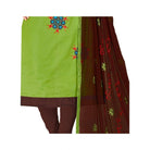 Women's Glaze Cotton Unstitched Salwar - Suit Material With Dupatta (Green, 2 Mtr) - ElegantAlpha