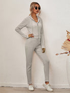 women's hooded cardigan long sleeve zipper casual suit - ElegantAlpha®