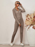 women's hooded cardigan long sleeve zipper casual suit - ElegantAlpha®