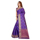 Women's Kanjivaram Silk Saree with Blouse (Blue, 5 - 6 Mtrs) - ElegantAlpha