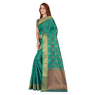 Women's Kanjivaram Silk Saree with Blouse (Green, 5 - 6 Mtrs) - ElegantAlpha