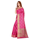 Women's Kanjivaram Silk Saree with Blouse (Pink, 5 - 6 Mtrs) - ElegantAlpha