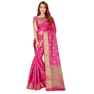 Women's Kanjivaram Silk Saree with Blouse (Pink, 5 - 6 Mtrs) - ElegantAlpha