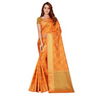 Women's Kanjivaram Silk Saree with Blouse (Yellow, 5 - 6 Mtrs) - ElegantAlpha