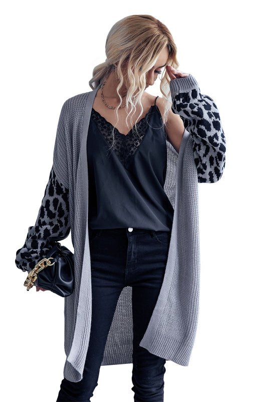 Women's Knit Leopard Cardigan Jacket - ElegantAlpha®