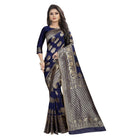 Women's Kota Banarasi Silk Saree with Blouse (NavyBlue,5 - 6 mtrs) - ElegantAlpha