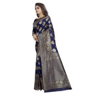 Women's Kota Banarasi Silk Saree with Blouse (NavyBlue,5 - 6 mtrs) - ElegantAlpha