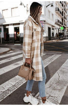 Women's Long Plaid Large Coat - ElegantAlpha®