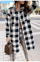 Women's Long Plaid Large Coat - ElegantAlpha®