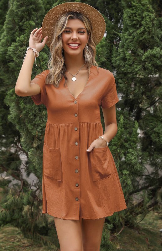 Women's Loose Shirt Dress - ElegantAlpha