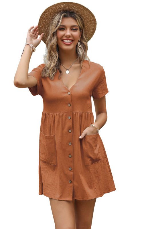 Women's Loose Shirt Dress - ElegantAlpha