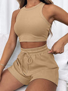 Women's new loose solid sleeveless shorts suit - ElegantAlpha