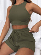 Women's new loose solid sleeveless shorts suit - ElegantAlpha