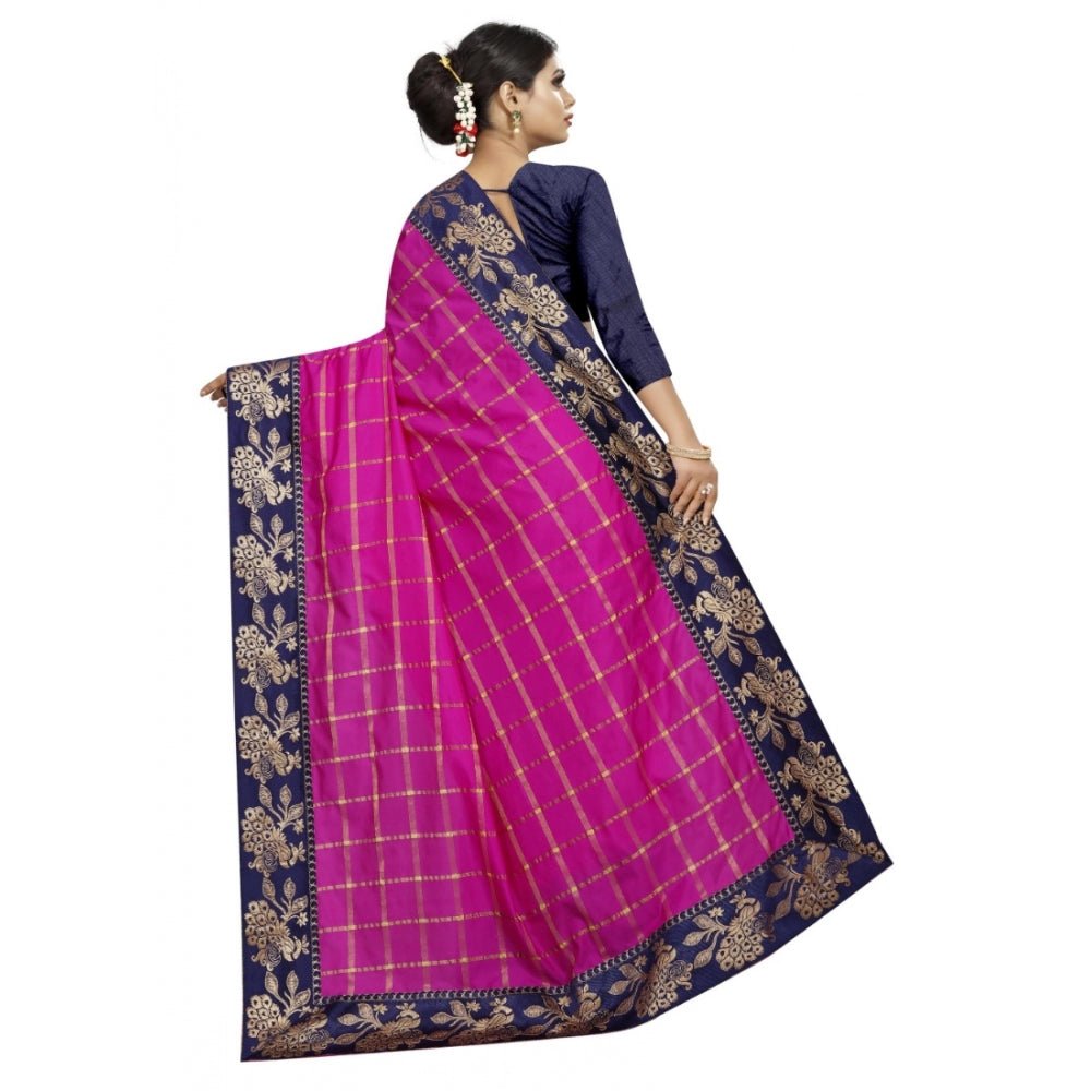 Women's Panetar Silk Saree with Blouse (Pink,5 - 6 mtrs) - ElegantAlpha